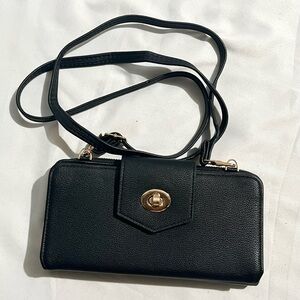Huan-Shi Leather Crossbody Mini Bag Black